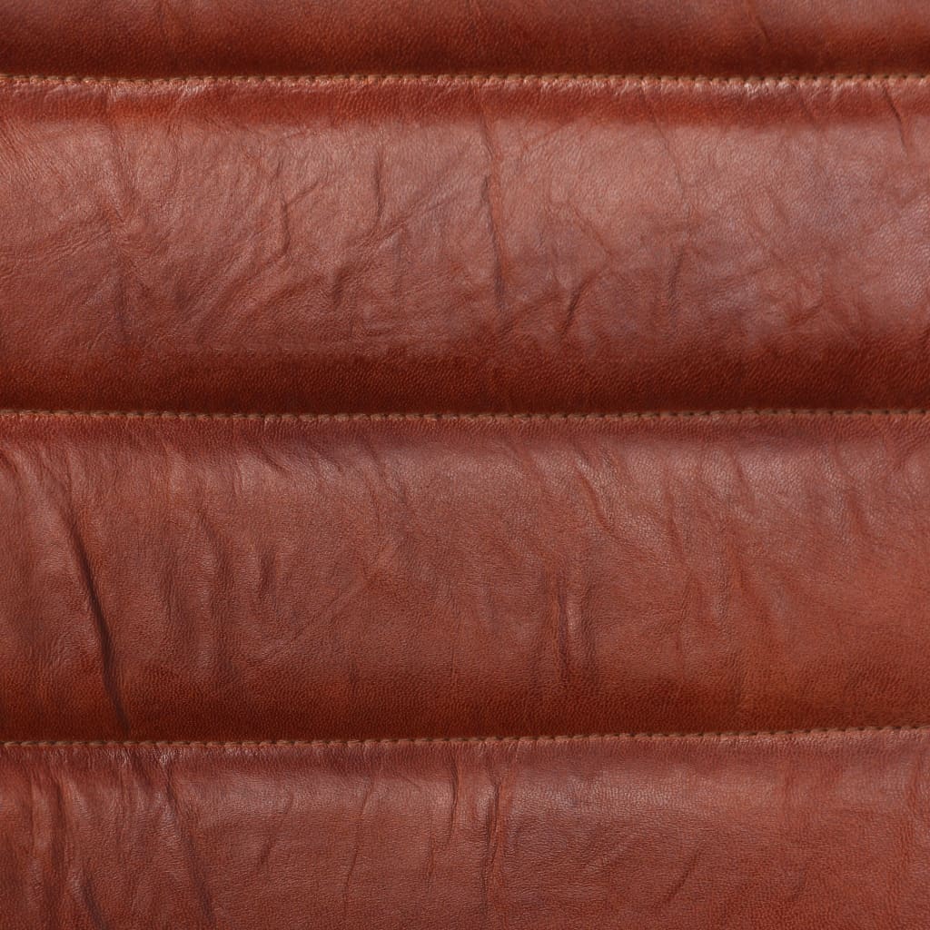 Ēdamistabas krēsli, 6 gab., brūni, dabīga āda