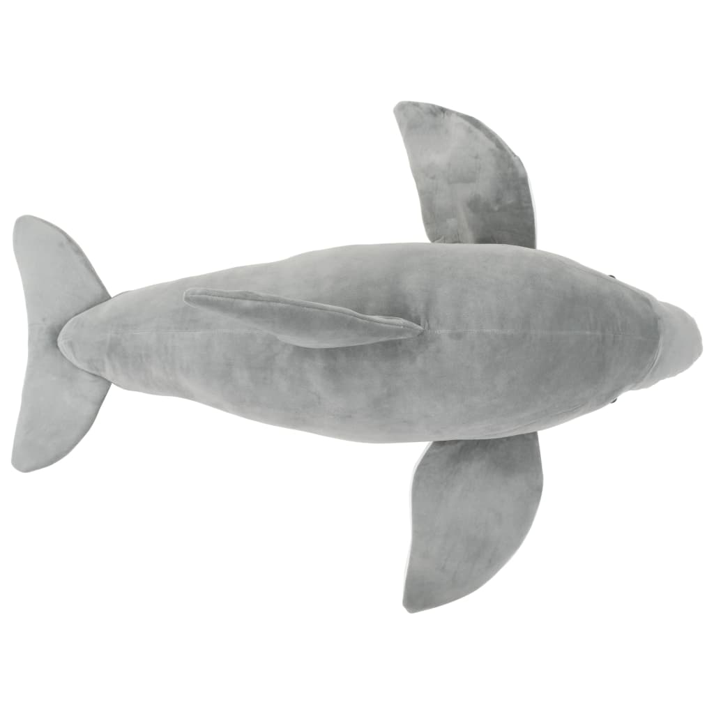 Minkštas žaislinis delfinas, pilkas, pliušinis