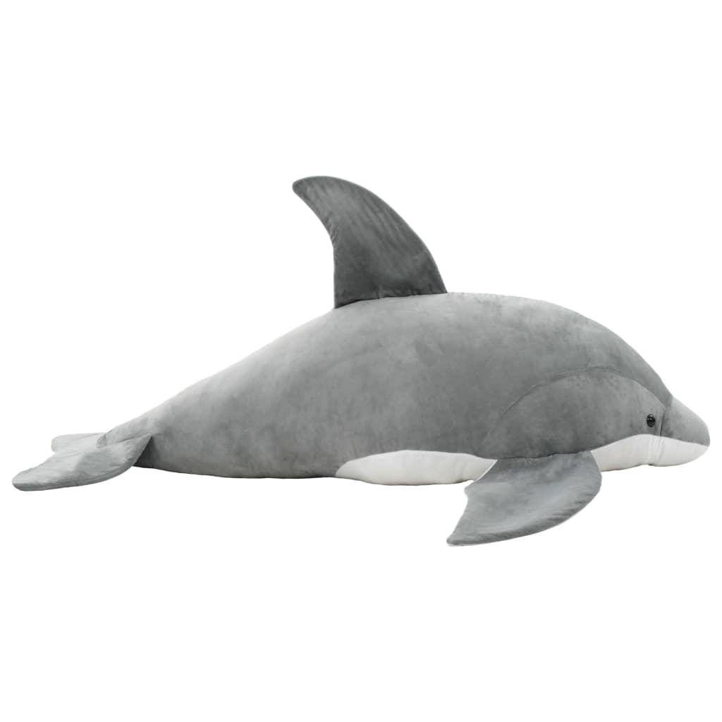 Minkštas žaislinis delfinas, pilkas, pliušinis