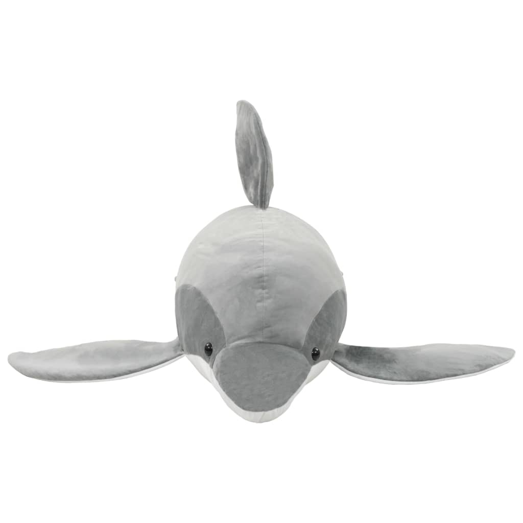 Minkštas žaislinis delfinas, pilkas, pliušinis