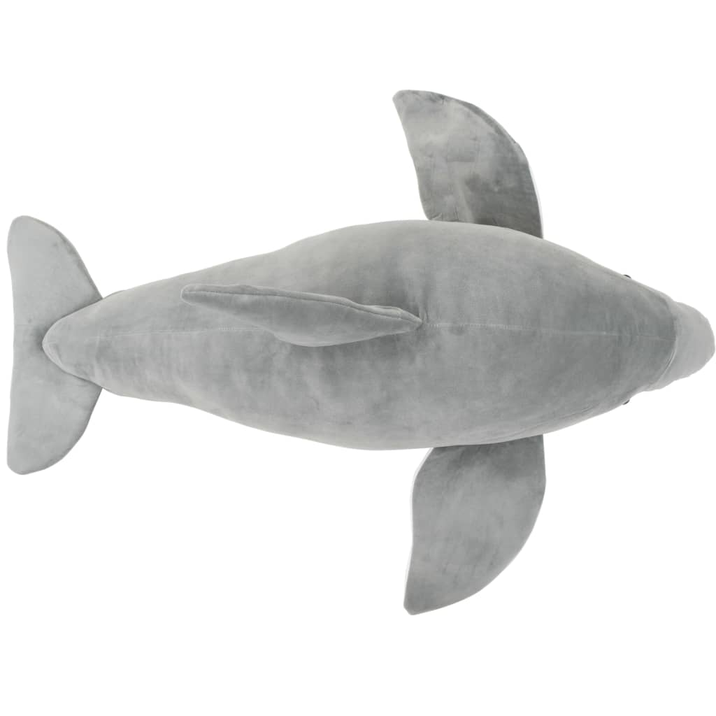 Minkštas žaislinis delfinas, pilkas, pliušinis