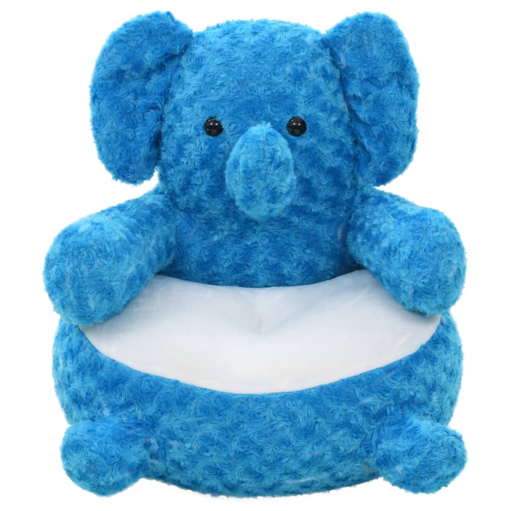 Soft toy elephant, blue, plush