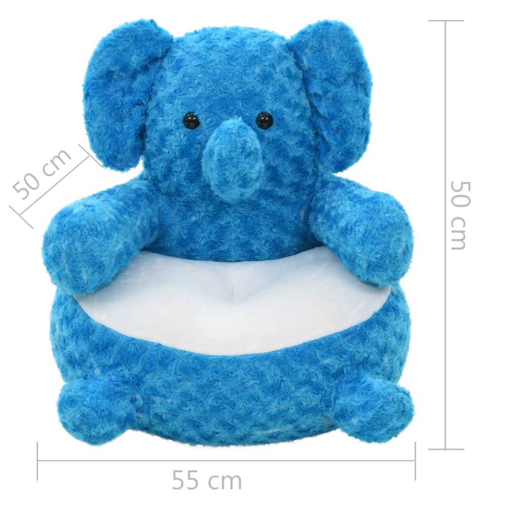 Soft toy elephant, blue, plush