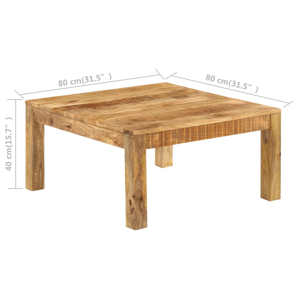 Coffee table, 80x80x40 cm, solid mango wood