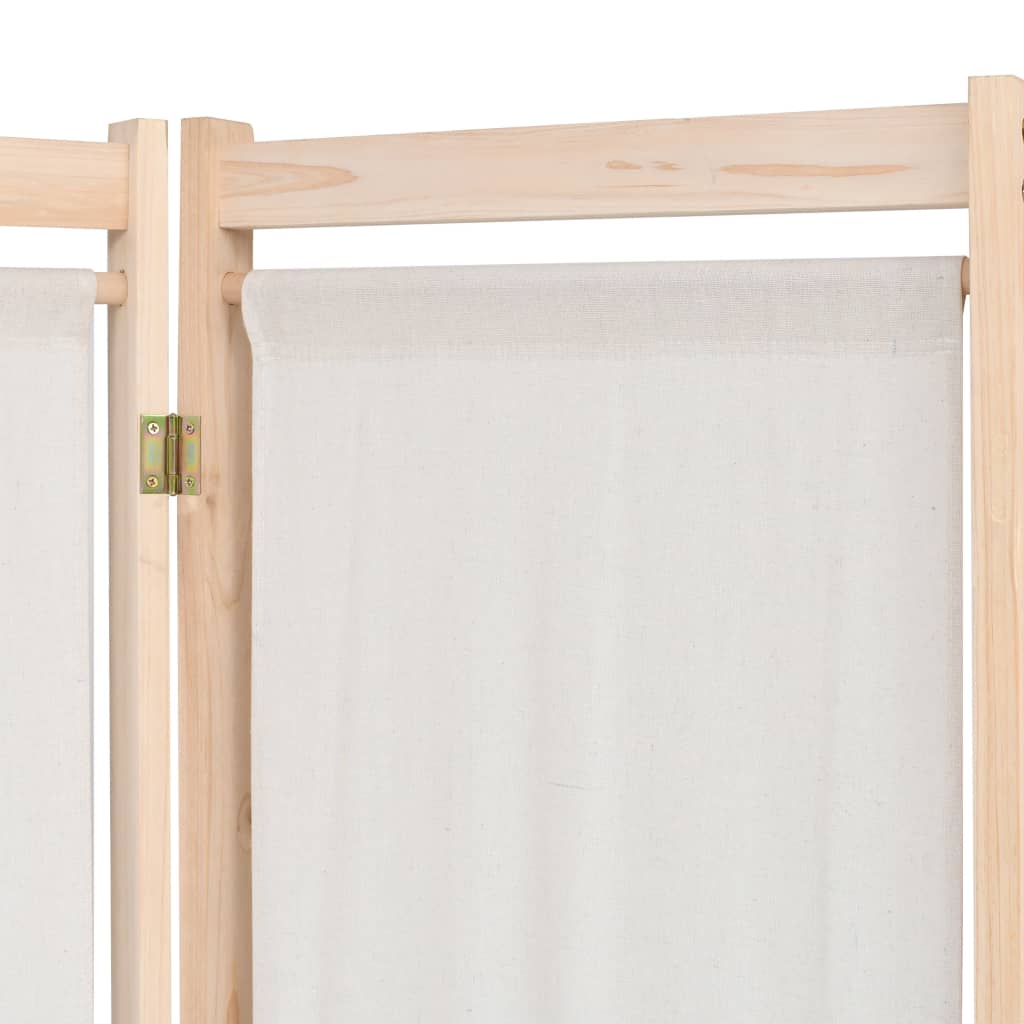 Room divider, 5 panels, cream, 200x170x4cm, fabric