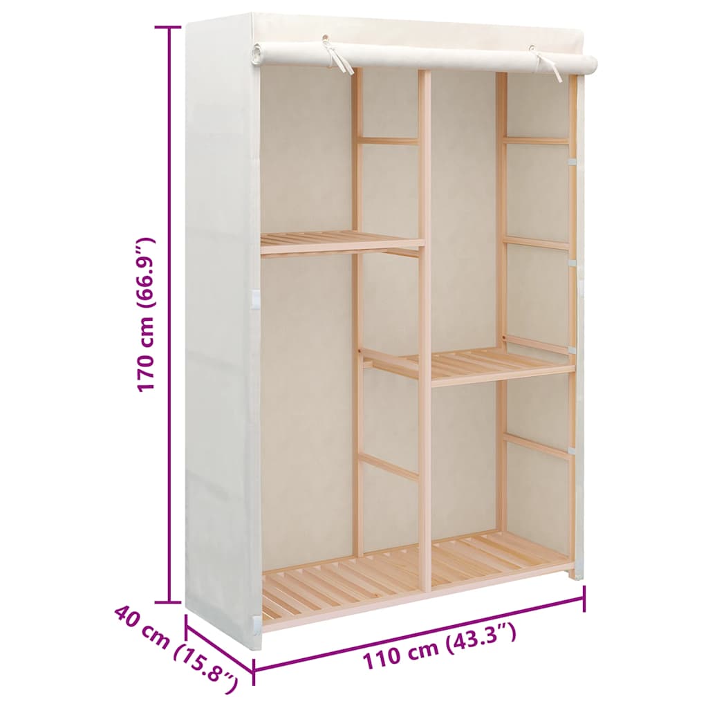 Wardrobe, 110x40x170 cm, 3 shelves
