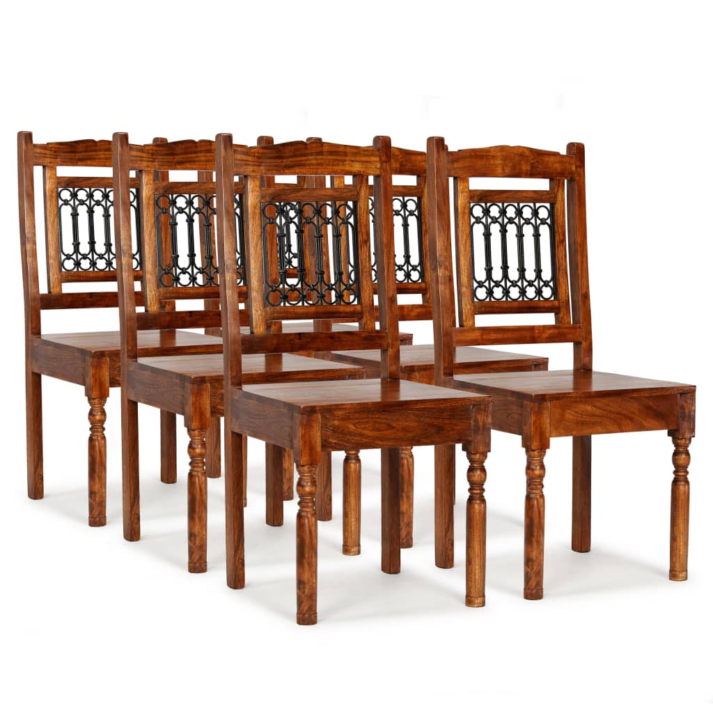 Dining chairs, 6 pcs, solid wood, classic