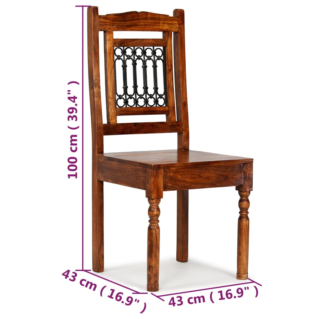 Dining chairs, 6 pcs, solid wood, classic