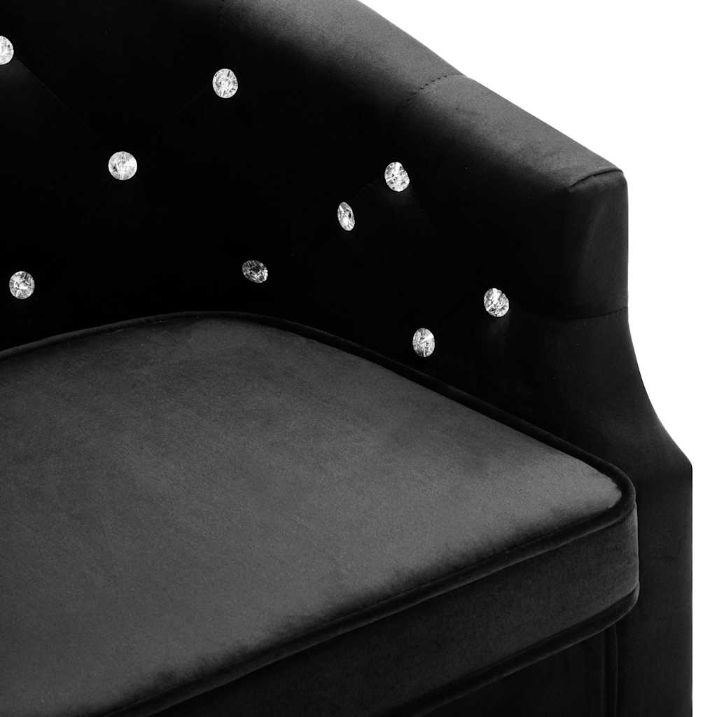 Chair, black, velvet