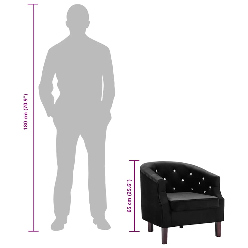 Chair, black, velvet
