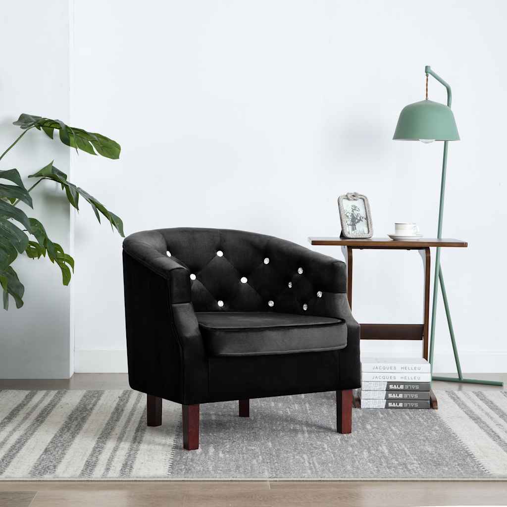 Chair, black, velvet