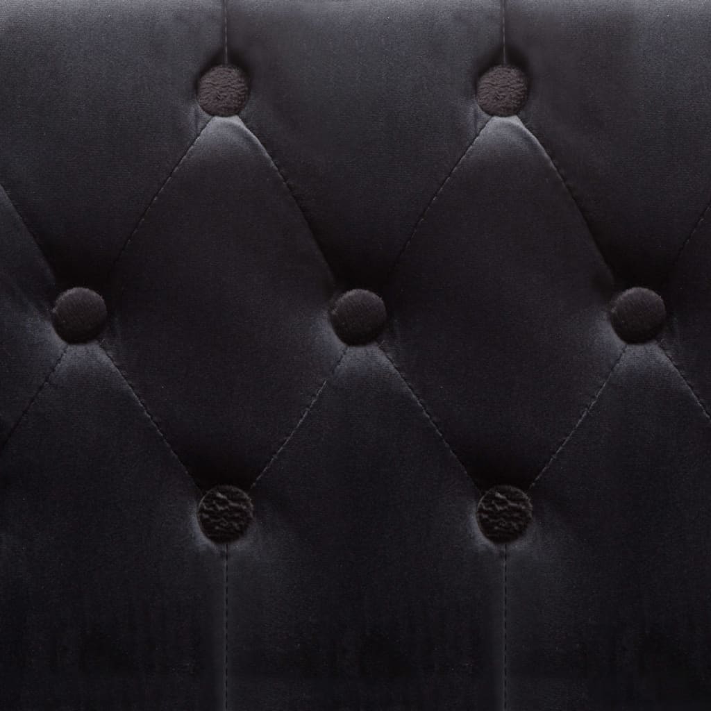 Armchair, black, velvet