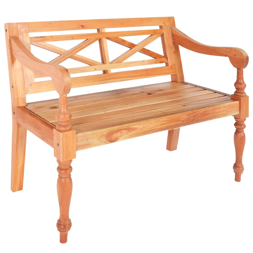 Batavia bench, 98cm, mahogany, light brown color