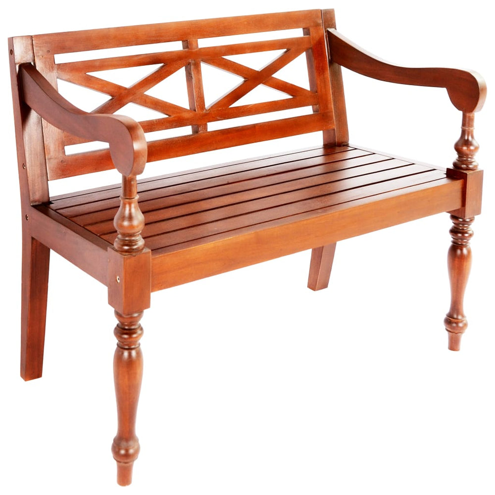 Batavia Bench, 98 cm, mahogany, dark brown