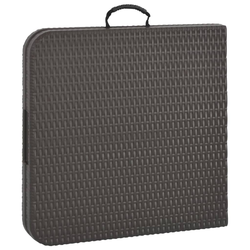 Sulankstomas sodo stalas, rudas, 120x60x74cm, HDPE ratano imit.