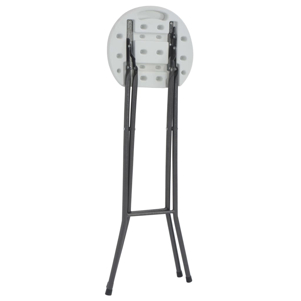 Sulankstomos baro taburetės, 2 vnt., HDPE ir plienas, baltos
