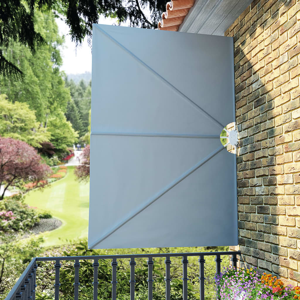Retractable side awning for terrace, grey, 240x160cm