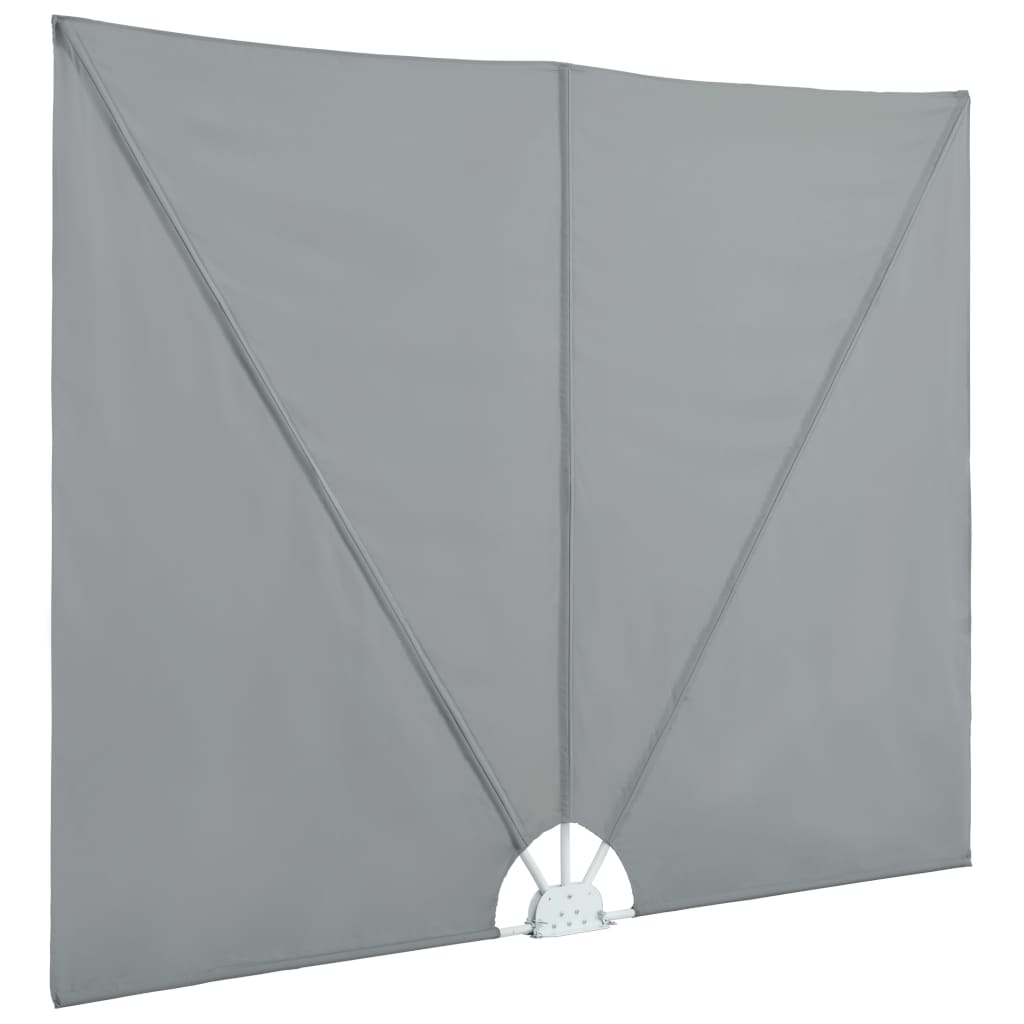 Retractable side awning for terrace, grey, 240x160cm