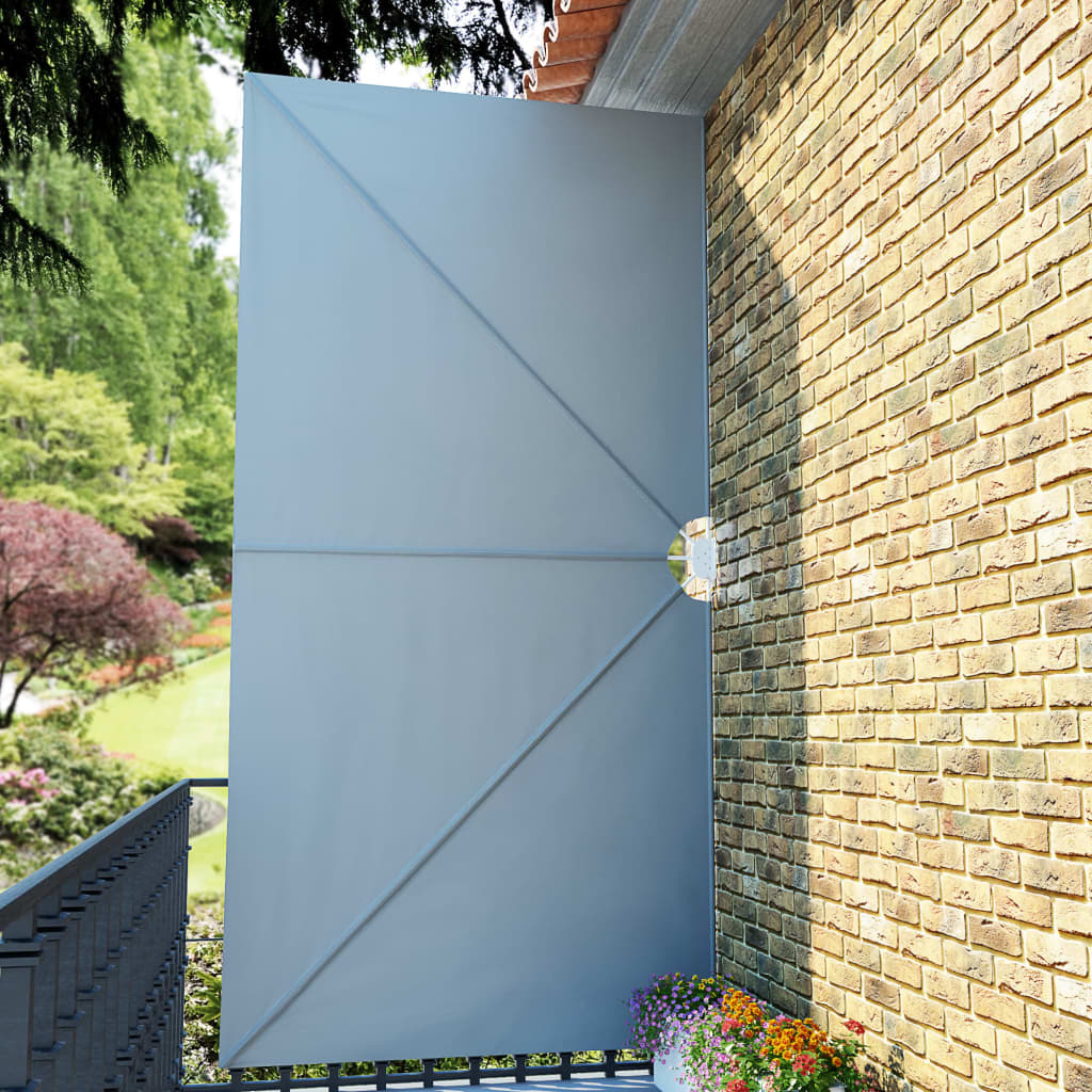 Sulankstoma šoninė terasos markizė, pilka, 400x200cm