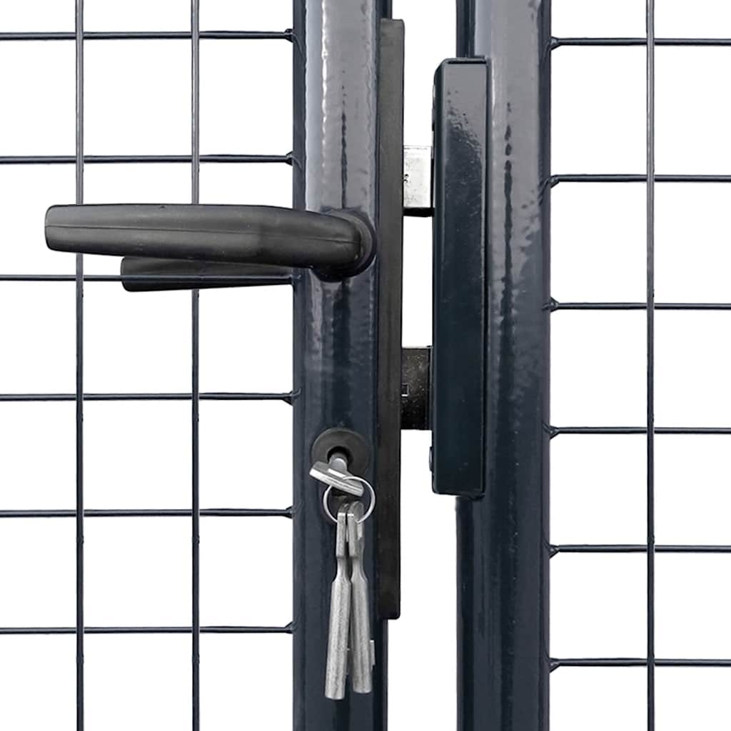 Mesh garden gate, galvanized steel, 300x75 cm, grey
