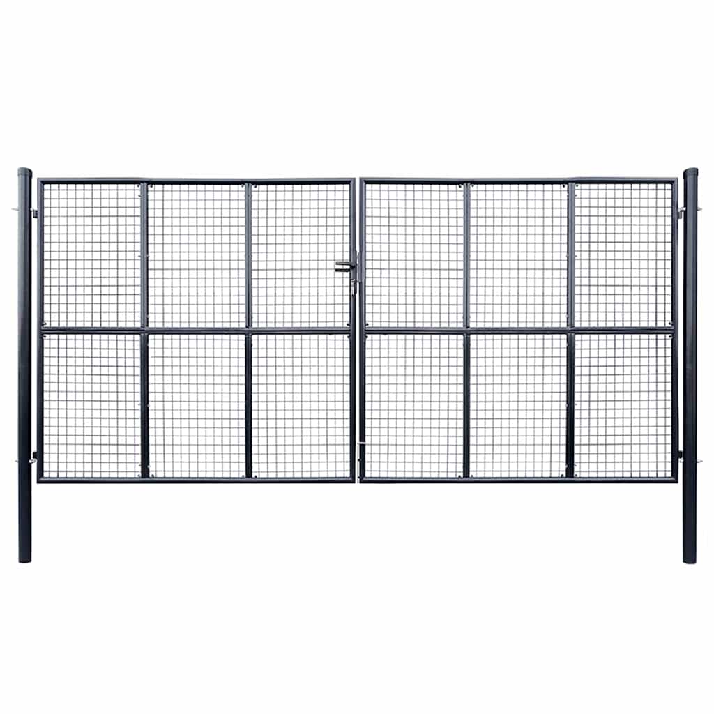 Mesh Garden Gate, Galvanized Steel, 400x175 cm, Gray