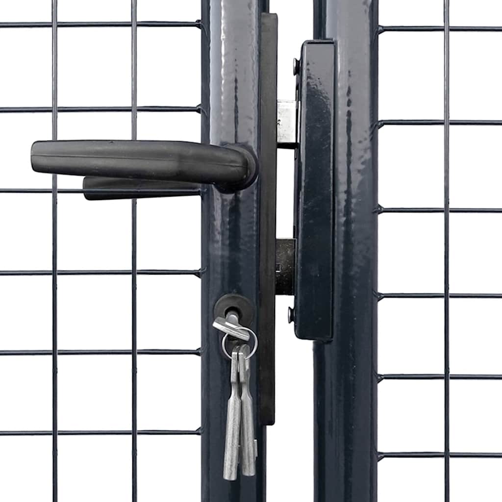 Mesh Garden Gate, Galvanized Steel, 400x175 cm, Gray
