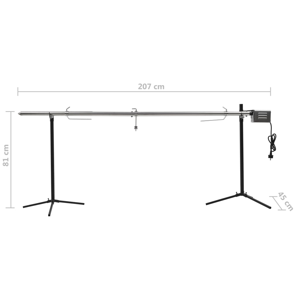 Automatinė kepsninė su varikliu, nerūd. plienas, 207x45x81cm