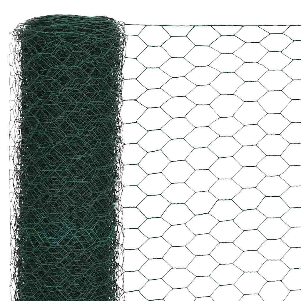 Vielinis tinklas viščiukams su PVC danga, žalias, 25x1,5m