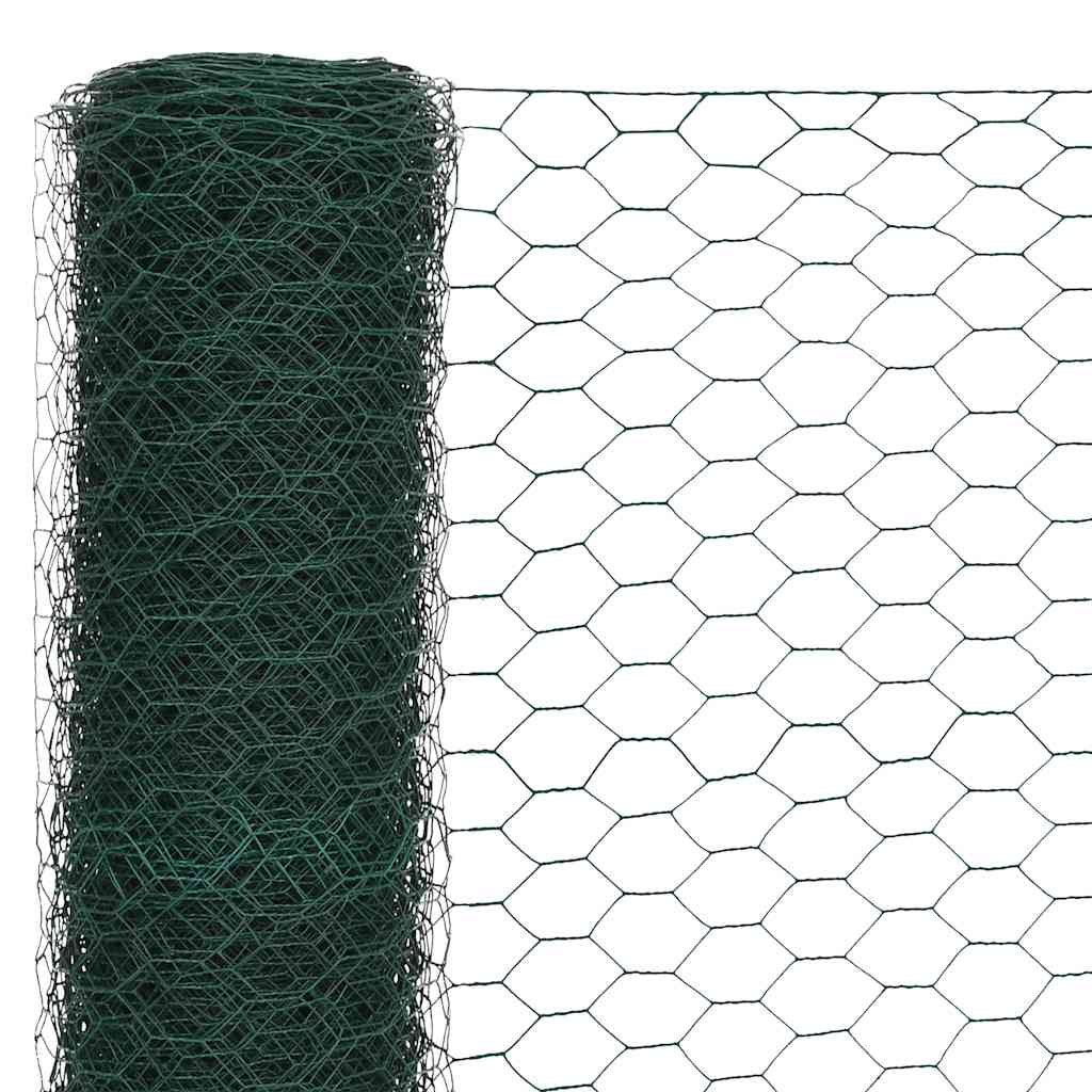 Vielinis tinklas viščiukams su PVC danga, žalias, 25x1,5m