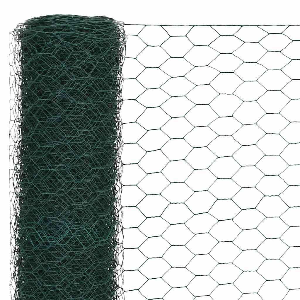 Vielinis tinklas viščiukams su PVC danga, žalias, 25x1,5m