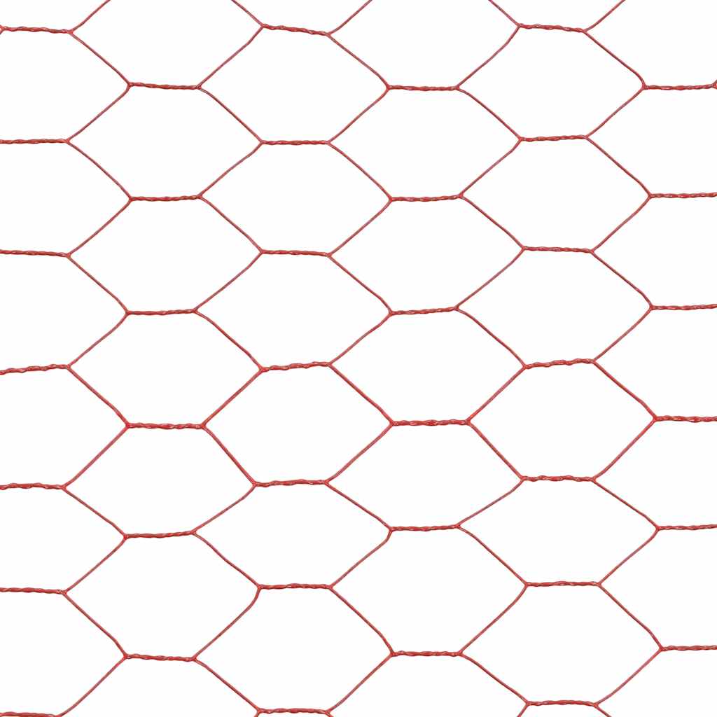 Vielos tinklas su PVC danga, raudonas, 25x1m