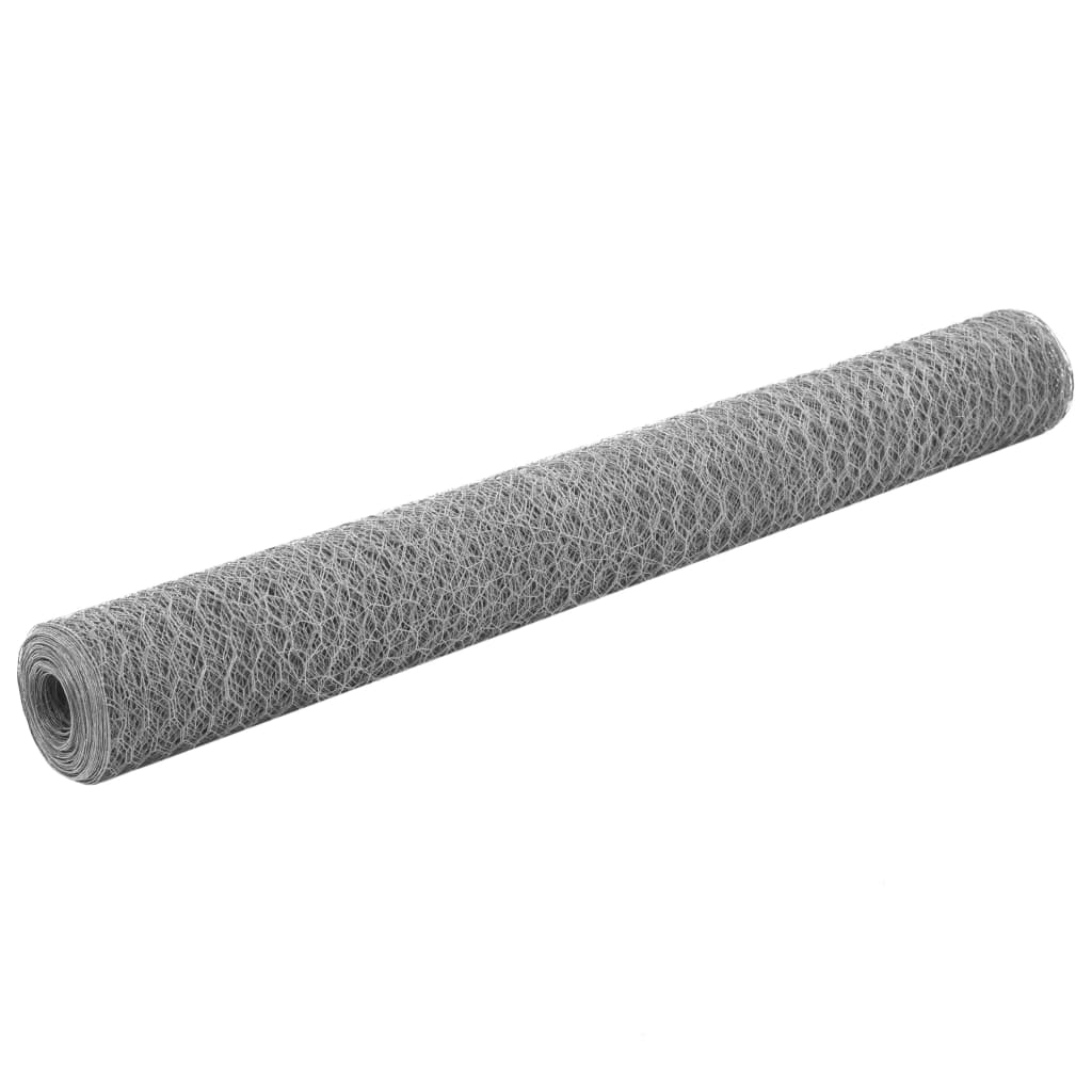 Wire mesh, silver, 25x1.2m, galvanised steel
