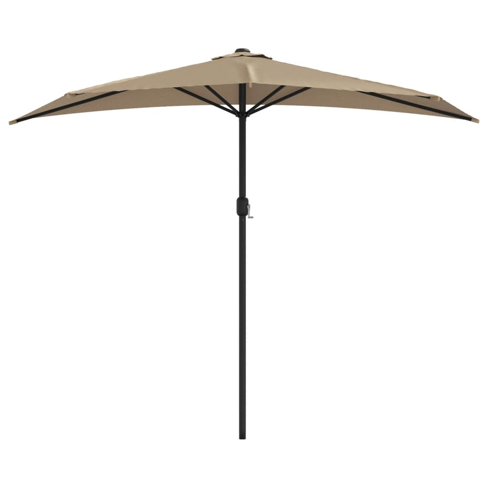 Balkono skėtis su aliuminio stulpu, taupe, 270x144cm, pusinis