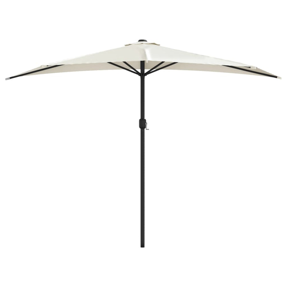 Half balcony parasol with aluminum pole, sand, 300x155cm