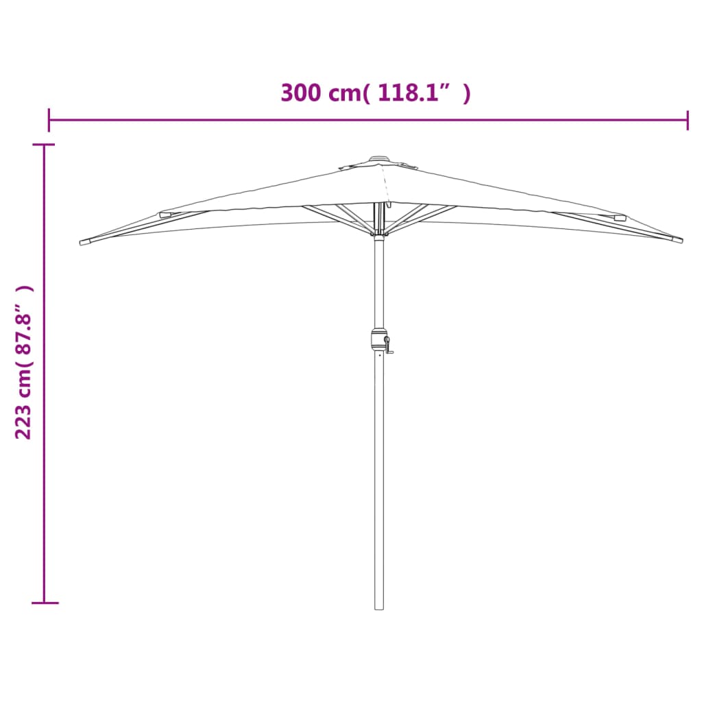 Sodo skėtis ASHER, žalia, 300x155x223cm