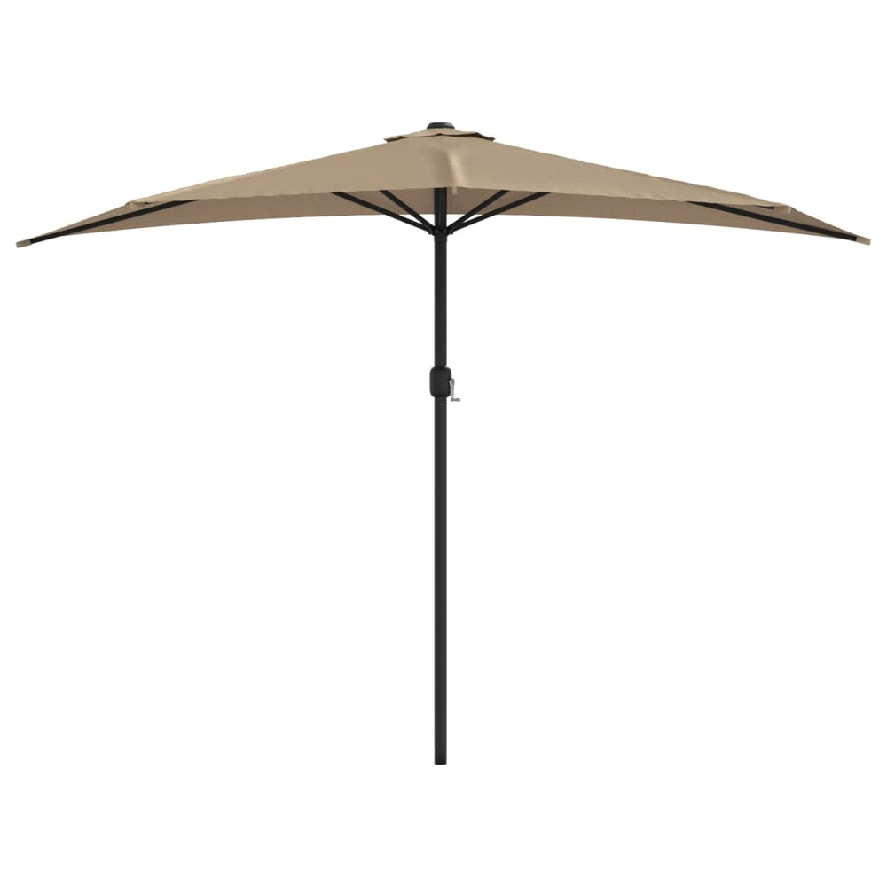 Half balcony parasol with aluminium pole, taupe, 300x155cm