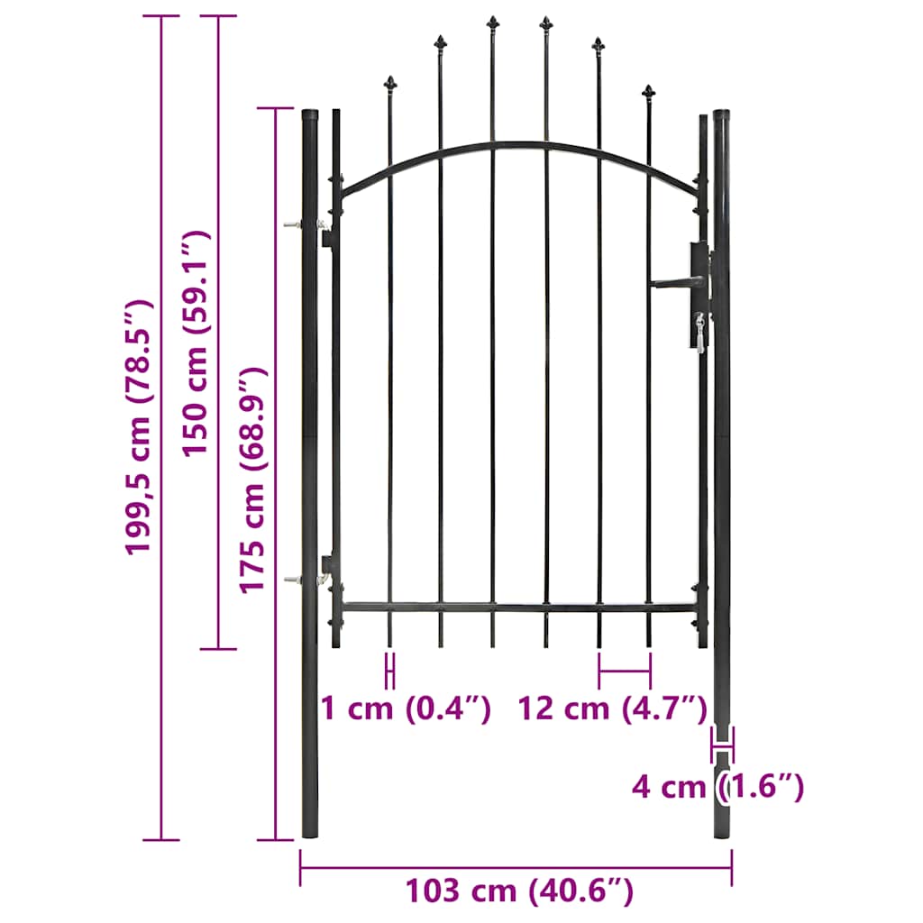 Sodo vartai Woerden plienas 1x1,5 m juodi