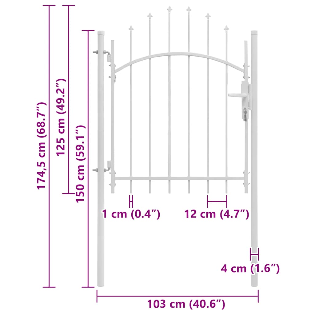 Sodo vartai Woerden plienas 1x1,25 m balti