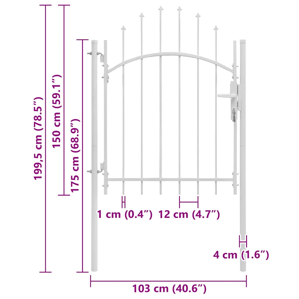 Sodo vartai Woerden plienas 1x1,5 m balti