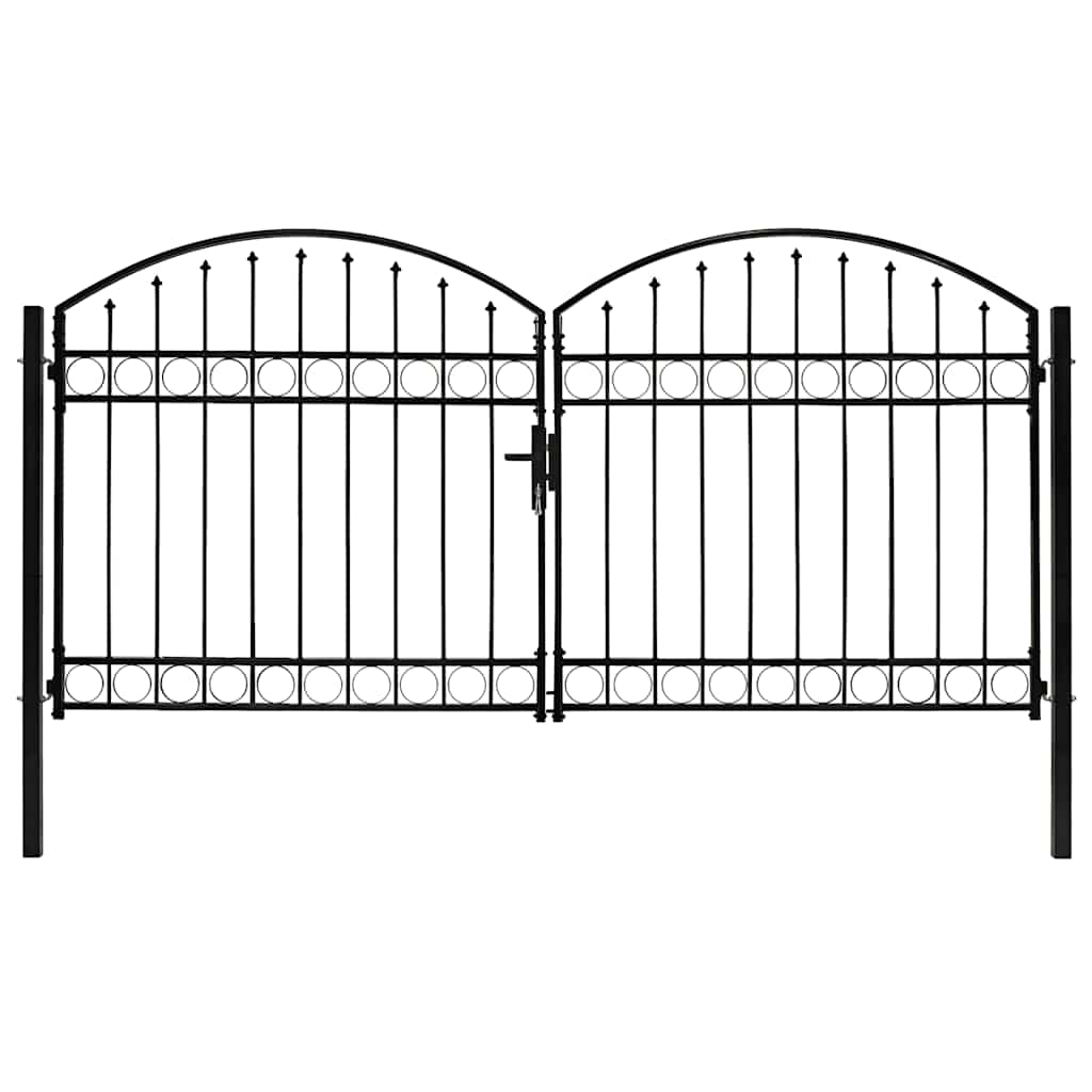 Tvoros vartai ASSEN, dvigubos durys su arkine viršumi, plienas, 300x125 cm