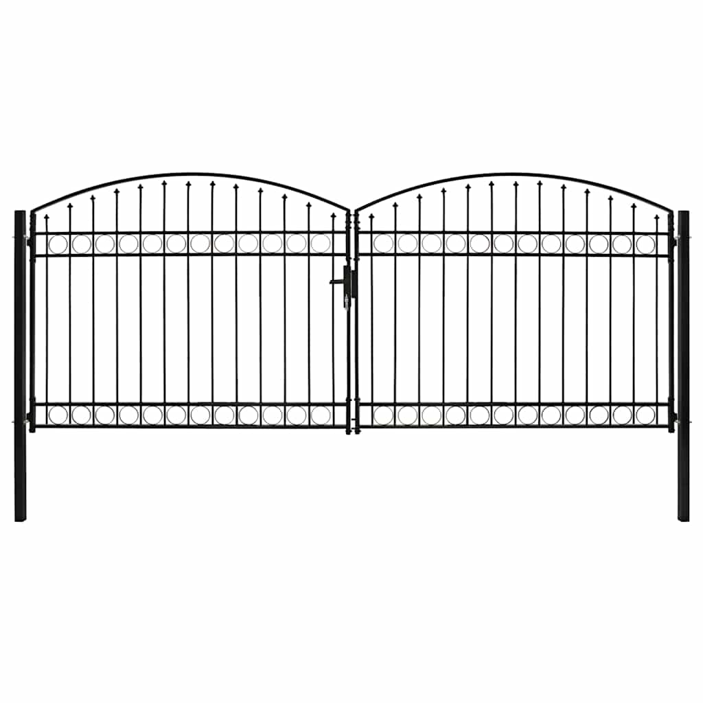 Tvoros vartai ASSEN, dvigubos durys su arkine viršumi, plienas, 400x175 cm