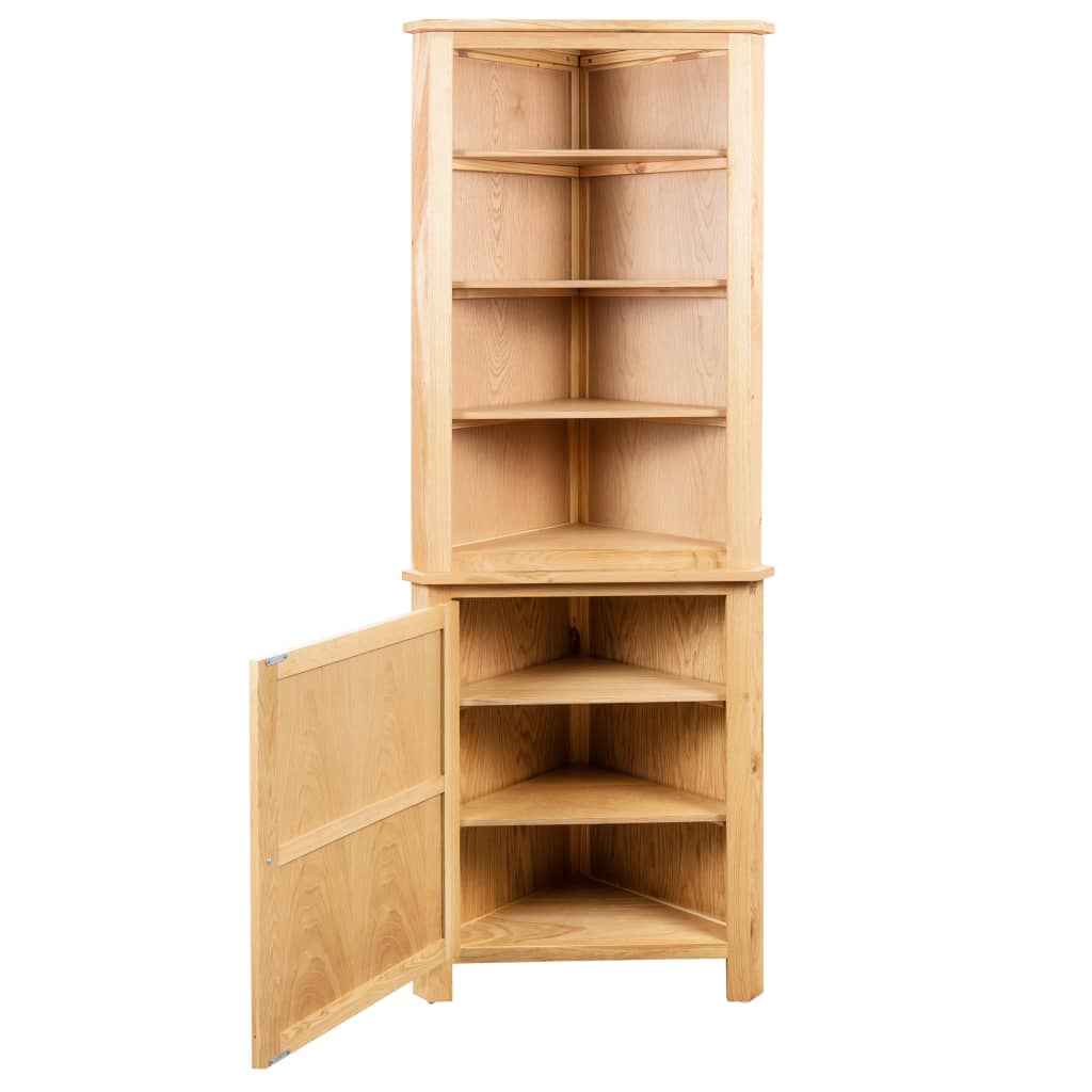 Corner cabinet, 59x36x180cm, solid oak wood