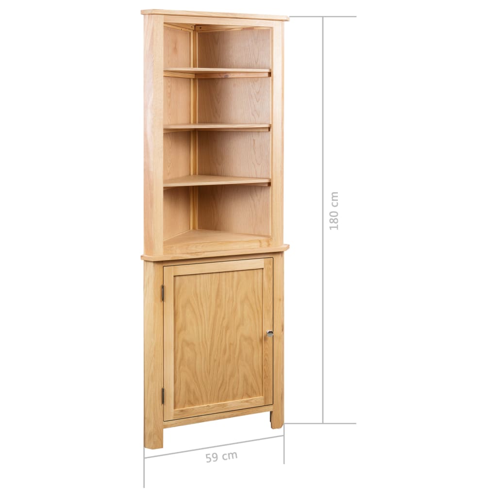 Corner cabinet, 59x36x180cm, solid oak wood