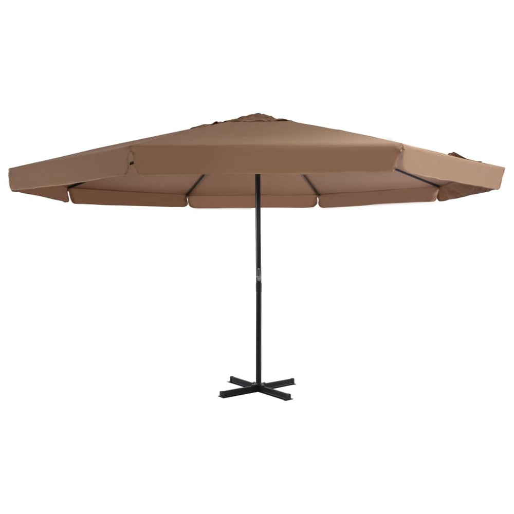 Outdoor patio umbrella with aluminum pole, taupe, 500 cm