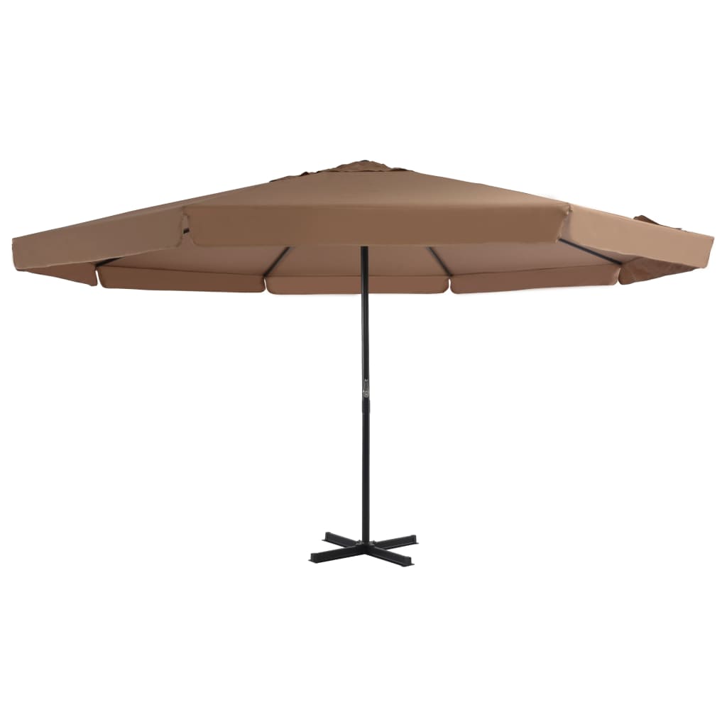Lauko skėtis nuo saulės su aliuminio stulpu, taupe, 500 cm