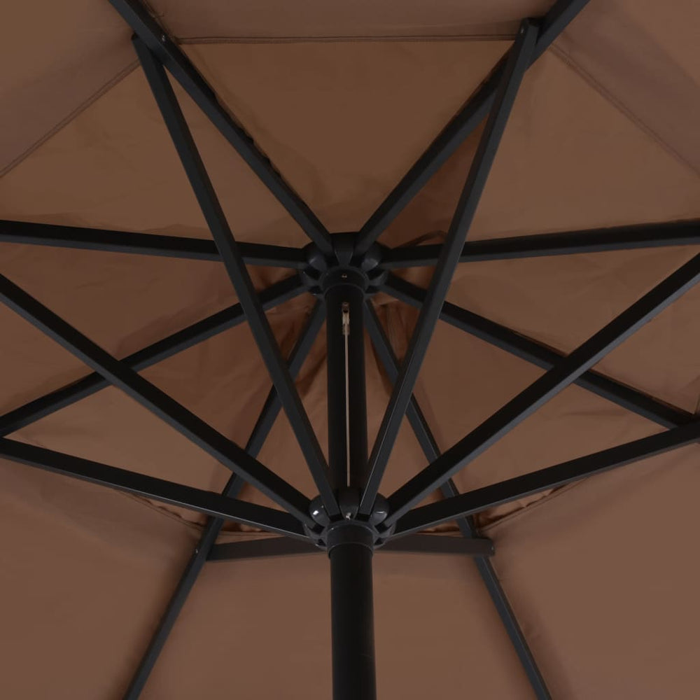 Outdoor patio umbrella with aluminum pole, taupe, 500 cm