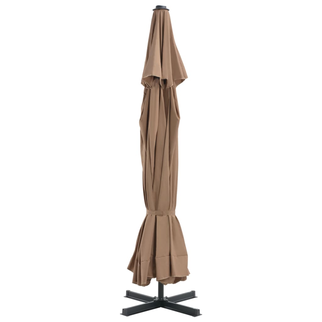 Lauko skėtis nuo saulės su aliuminio stulpu, taupe, 500 cm