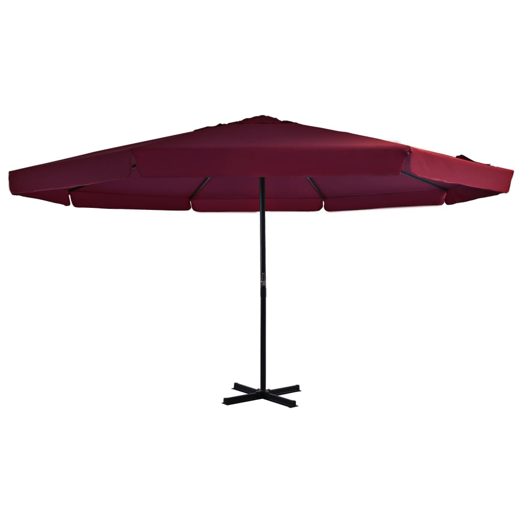 Outdoor cantilever parasol with aluminum pole, red, 500cm