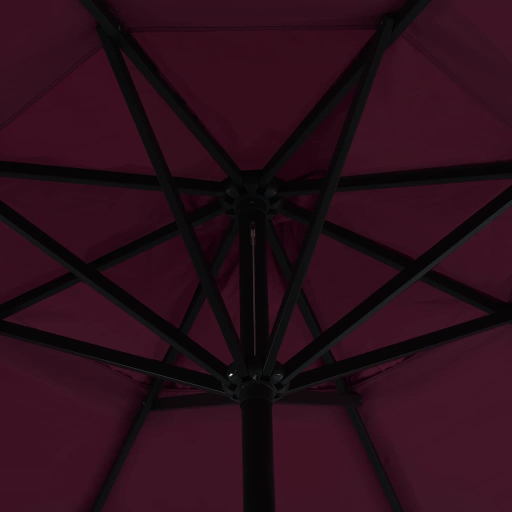Outdoor cantilever parasol with aluminum pole, red, 500cm