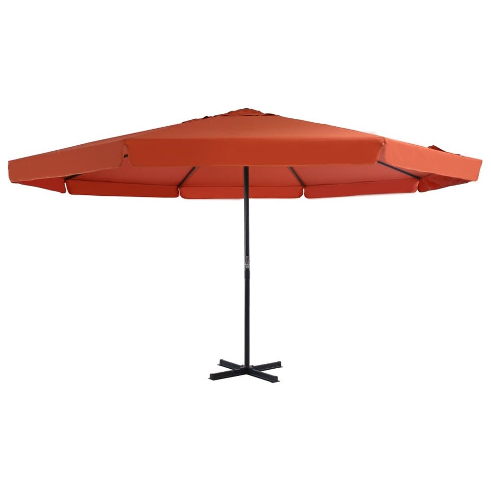 Outdoor parasol with aluminum pole, terracotta, 500cm